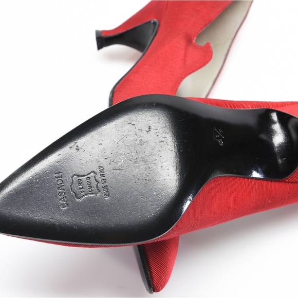 CASADEI Satin Twill Pumps Made in Italy US 6.5 - Picture 12 of 14